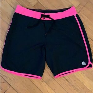 Black and hot Pink Quicksilver board shorts